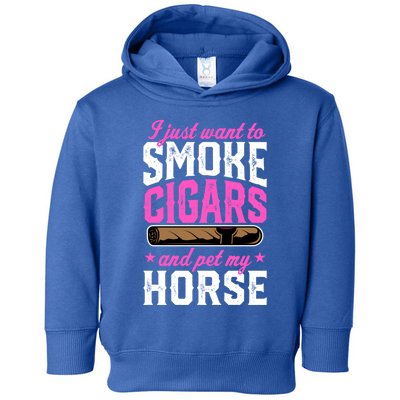 I Just Want To Smoke Cigars And Pet My Horse Gift Toddler Hoodie