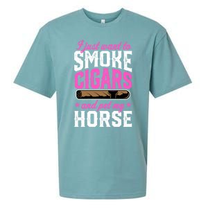 I Just Want To Smoke Cigars And Pet My Horse Gift Sueded Cloud Jersey T-Shirt