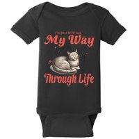 IM Just Wtfing My Way Through Life Funny Cat Meme Humorous Baby Bodysuit