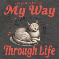 IM Just Wtfing My Way Through Life Funny Cat Meme Humorous Vector Backpack