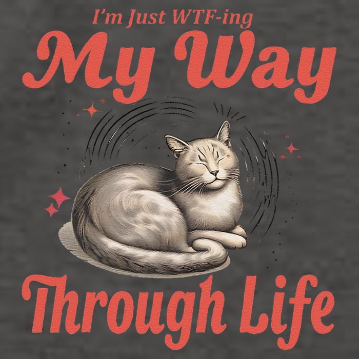 IM Just Wtfing My Way Through Life Funny Cat Meme Humorous Vector Backpack