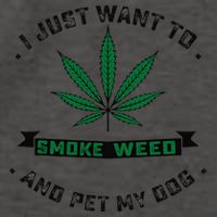 I Just Want To Smoke Weed And Pet My Dog Funny Stoner Vector Backpack