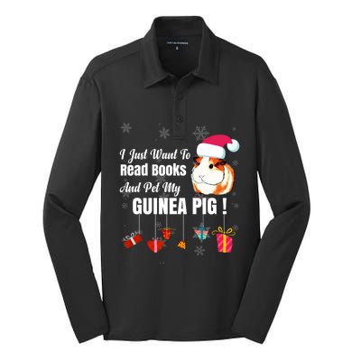 I Just Want To Read Books Cute Guinea Pig Christmas Gift Silk Touch Performance Long Sleeve Polo