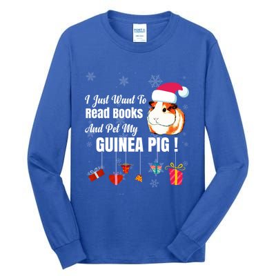 I Just Want To Read Books Cute Guinea Pig Christmas Gift Tall Long Sleeve T-Shirt