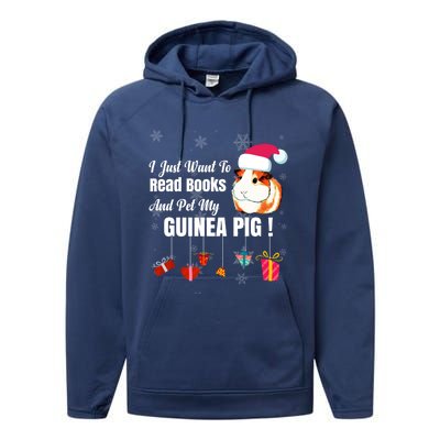 I Just Want To Read Books Cute Guinea Pig Christmas Gift Performance Fleece Hoodie