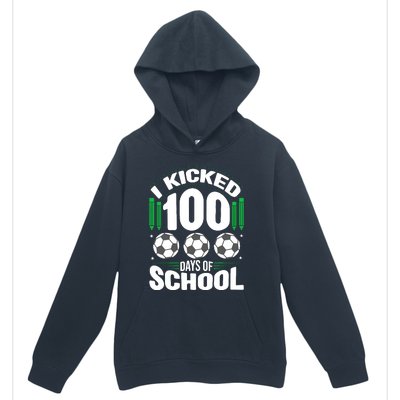 I Kicked 100 Days Of School Soccer Player Costume Boy Urban Pullover Hoodie