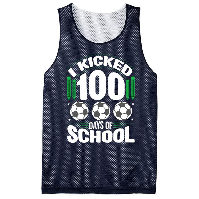 I Kicked 100 Days Of School Soccer Player Costume Boy Mesh Reversible Basketball Jersey Tank