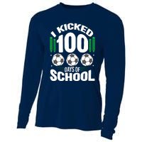 I Kicked 100 Days Of School Soccer Player Costume Boy Cooling Performance Long Sleeve Crew