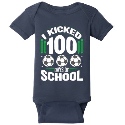 I Kicked 100 Days Of School Soccer Player Costume Boy Baby Bodysuit