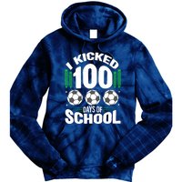 I Kicked 100 Days Of School Soccer Player Costume Boy Tie Dye Hoodie