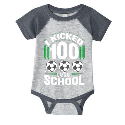 I Kicked 100 Days Of School Soccer Player Costume Boy Infant Baby Jersey Bodysuit