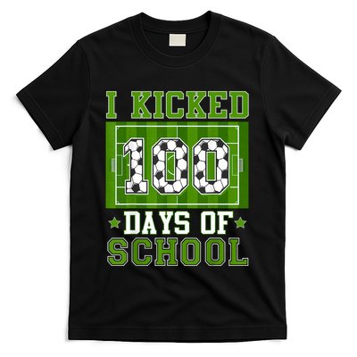 I Kicked 100 Days Of School Soccer 100th Day Boy T-Shirt