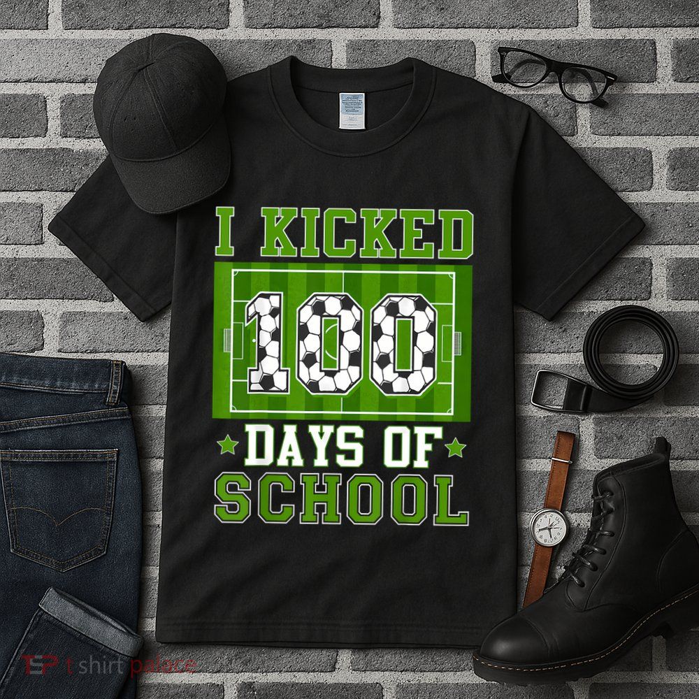 I Kicked 100 Days Of School Soccer 100th Day Boy Tall T-Shirt