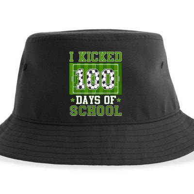 I Kicked 100 Days Of School Soccer 100th Day Boy Sustainable Bucket Hat