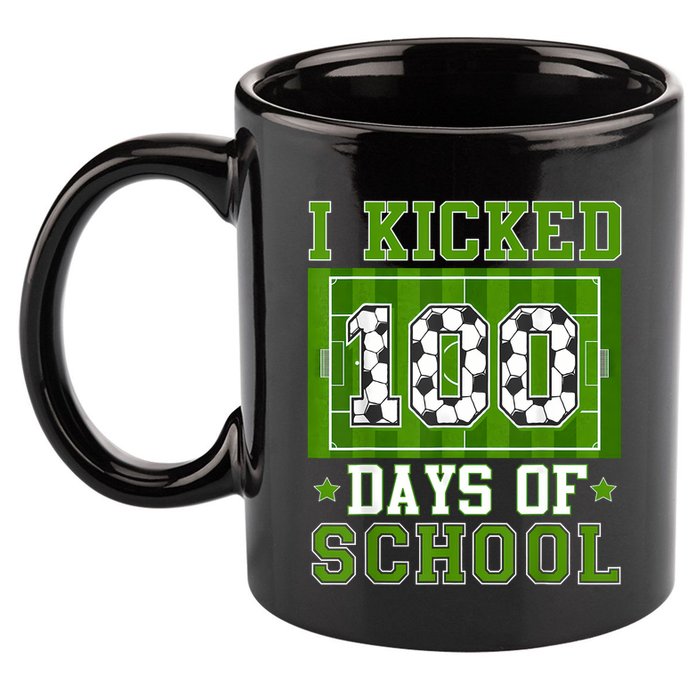 I Kicked 100 Days Of School Soccer 100th Day Boy 11oz C Handle Ceramic Mug