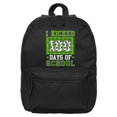 I Kicked 100 Days Of School Soccer 100th Day Boy 16 in Basic Backpack