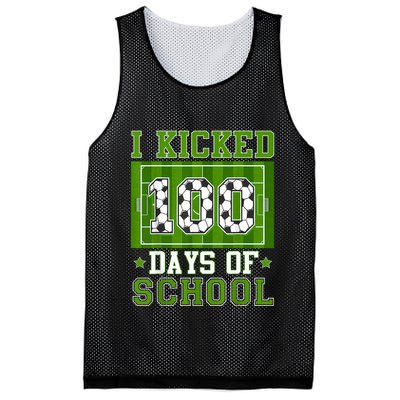 I Kicked 100 Days Of School Soccer 100th Day Boy Mesh Reversible Basketball Jersey Tank