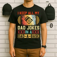 I Keep All My Dad Jokes In A DadABase Vintage Fathers Day T-Shirt