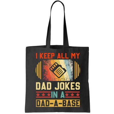 I Keep All My Dad Jokes In A DadABase Vintage Fathers Day Bag