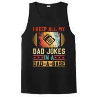 I Keep All My Dad Jokes In A DadABase Vintage Fathers Day PosiCharge Competitor Tank