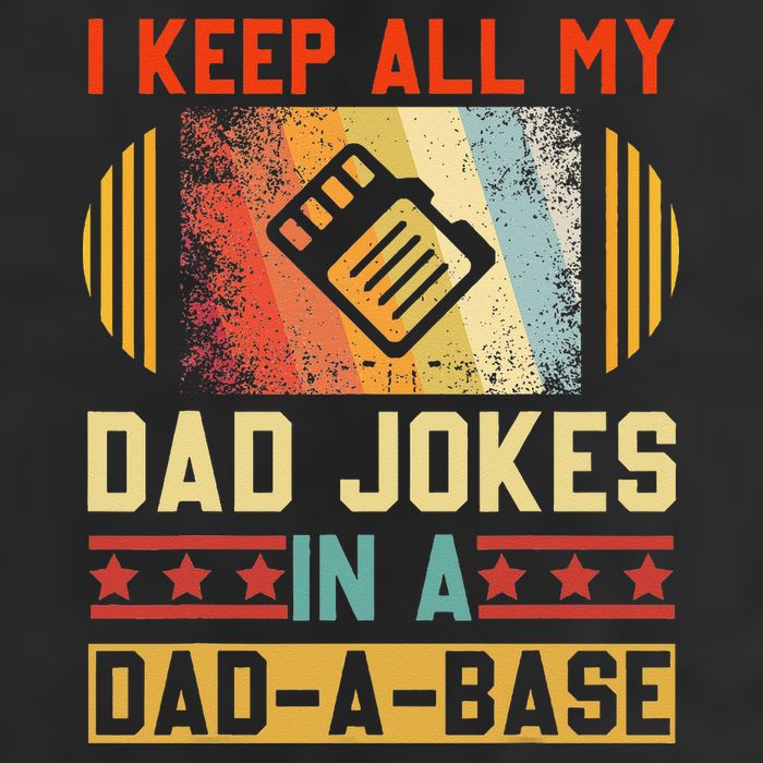 I Keep All My Dad Jokes In A DadABase Vintage Fathers Day Golf Towel