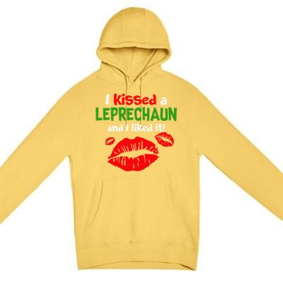 I Kissed A Leprechaun St Patricks Outfit For Women Premium Pullover Hoodie