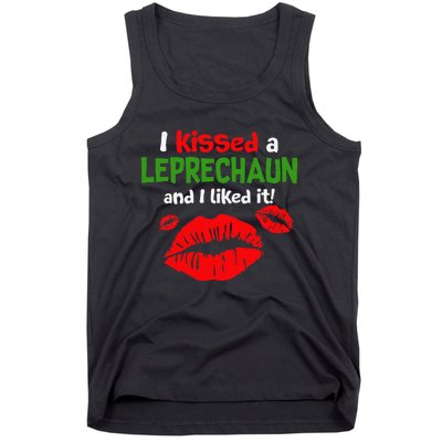 I Kissed A Leprechaun St Patricks Outfit For Women Tank Top