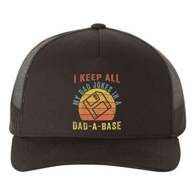 I Keep All My Dad Jokes In A Dadabase Vintage Father Dad Yupoong Adult 5-Panel Trucker Hat