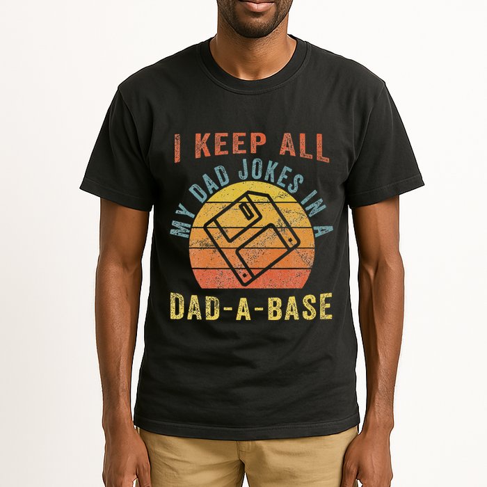 I Keep All My Dad Jokes In A Dadabase Vintage Father Dad Tall T-Shirt