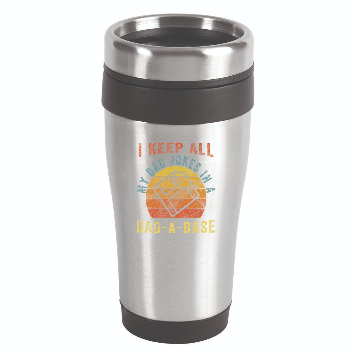 I Keep All My Dad Jokes In A Dadabase Vintage Father Dad 16oz Travel Tumbler