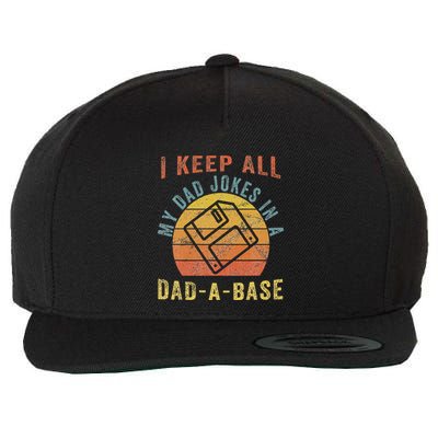 I Keep All My Dad Jokes In A Dadabase Vintage Father Dad Wool Snapback Cap