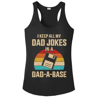 I Keep All My Dad Jokes In A Dad A Base Ladies PosiCharge Competitor Racerback Tank