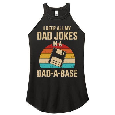 I Keep All My Dad Jokes In A Dad A Base Women's Perfect Tri Rocker Tank