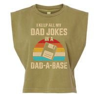 I Keep All My Dad Jokes In A Dad A Base Garment-Dyed Women's Muscle Tee
