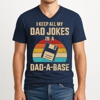 I Keep All My Dad Jokes In A Dad A Base V-Neck T-Shirt