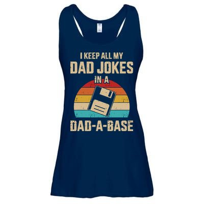 I Keep All My Dad Jokes In A Dad A Base Ladies Essential Flowy Tank