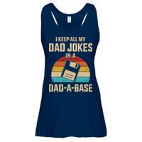 I Keep All My Dad Jokes In A Dad A Base Ladies Essential Flowy Tank