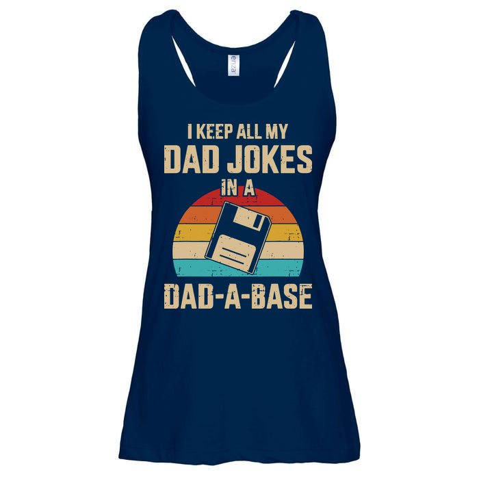 I Keep All My Dad Jokes In A Dad A Base Ladies Essential Flowy Tank