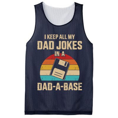I Keep All My Dad Jokes In A Dad A Base Mesh Reversible Basketball Jersey Tank