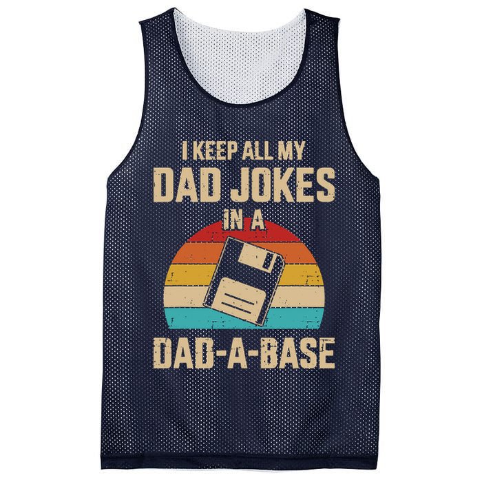 I Keep All My Dad Jokes In A Dad A Base Mesh Reversible Basketball Jersey Tank