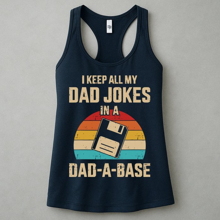 I Keep All My Dad Jokes In A Dad A Base Womens Tank Top