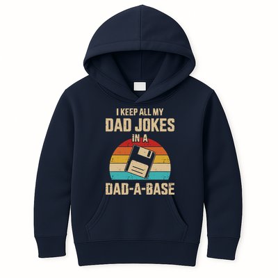 I Keep All My Dad Jokes In A Dad A Base Kids Hoodie