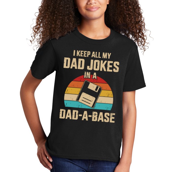 I Keep All My Dad Jokes In A Dad A Base Kids T-Shirt