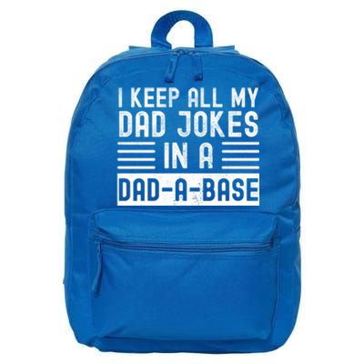 I Keep All My Dad Jokes In A Dadgreat Giftagreat Giftbase Great Gift 16 in Basic Backpack