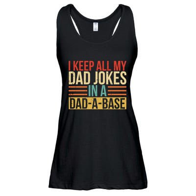 I Keep All My Dad Jokes In A Dadabase Ladies Essential Flowy Tank