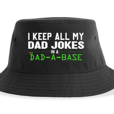 I Keep All My Dad Jokes In A Dad A Base Dad Sarcastic Funny Sustainable Bucket Hat
