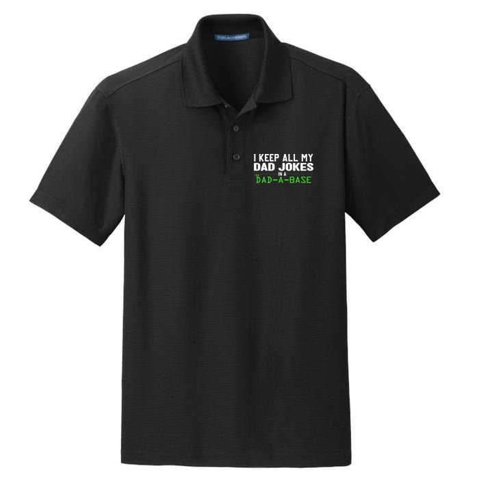 I Keep All My Dad Jokes In A Dad A Base Dad Sarcastic Funny Dry Zone Grid Polo