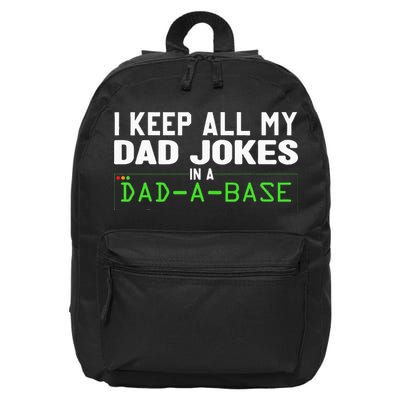 I Keep All My Dad Jokes In A Dad A Base Dad Sarcastic Funny 16 in Basic Backpack