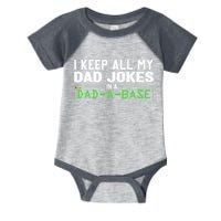 I Keep All My Dad Jokes In A Dad A Base Dad Sarcastic Funny Infant Baby Jersey Bodysuit