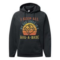 I Keep All My Dad Jokes In A Dadabase Vintage Father Dad Performance Fleece Hoodie